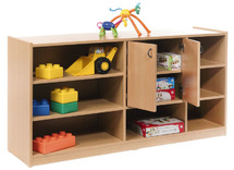 Kast - Basic - Ruimtedelingskast Met 2 Deuren - Met Rug - beuk - deur appelgroen - per stuk