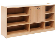 Kast - Basic 1 M - Ruimtedelingskast - 8 Planken - Met 2 Deuren - Met Rug - beuk - deur appelgroen - per stuk