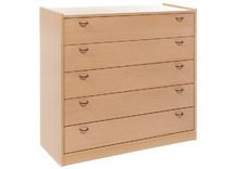 Kast - Basic 1 M - Met 5 Laden - 100B - beuk - lade appelgroen - per stuk