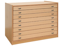 Kast - Basic - Met 8 Laden - 60D - beuk - lade appelgroen - per stuk