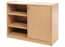 Kast - Basic - Met 4 Planken En 1 Deur Rechts - beuk - deur appelgroen - per stuk