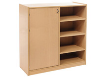 Kast - Basic 1 M - Met 6 Planken En 1 Deur Links - beuk - deur appelgroen - per stuk