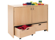 Kast Basic, Met 2 Deuren En 2 Rolkisten