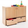 Kast Basic, Met 2 Deuren En 2 Rolkisten