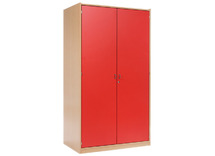 Kast - Basic - Hoge Kast Met 5 Planken En 2 Deuren - Met Slot - 60D - beuk - deur appelgroen - per stuk