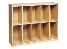 Schooltassenkast - Met 10 Vakken - wit - per stuk