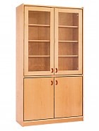 Kast Basic, Hoge Kast Met 2 Plexiglazen Deuren En 2 Deuren