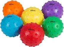 Bal - noppenbal - Spordas - 25 cm - tactiel - set van 6 assorti