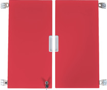 Quadro - middelgrote deuren met slot, per paar - rood