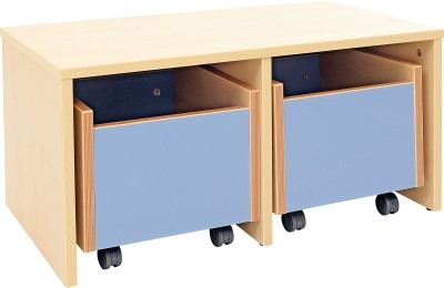 Flexi Boekenkast - Bank Met Rolkisten.