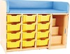 Verzorgingstafel - groot met trap - te combineren met kisten uit de meubelcataloog pg 230
