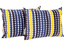 Kussens - 40x30 cm - bollenstrips - set van 2