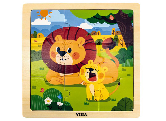 Puzzel - Hout - 9-delig - Leeuw