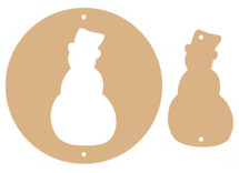 Hout - Duo Decoratie - sneeuwman - Set/3