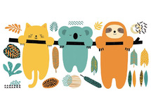 Muurdecoratie - Muurstickers - ausi dieren - per set