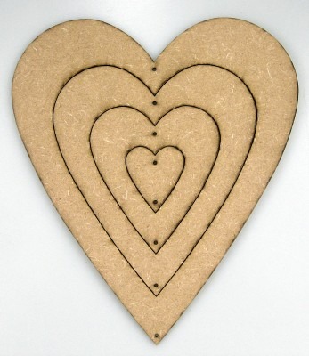 Hout - Mobile Decoratie - Hart - Per Stuk