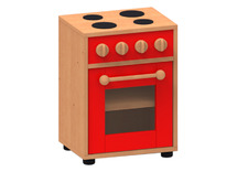 Speelmeubel, Trendy, Fornuis - frame beuk - deurtjes rood - per stuk