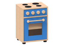 Speelmeubel, Trendy, Fornuis - frame esdoorn - deurtjes blauw - per stuk