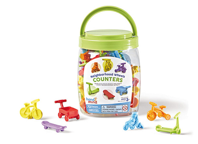 Sorteerfiguren - Hand2mind Neighbourhood Wheels Counters - Kids Voertuigen - Set Van 72