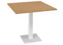Tafel - Centrale Voet - Vierkant - 100 cm x 100 cm x 52 cm - onderstel ral 1018 (geel) - blad beuk - per stuk