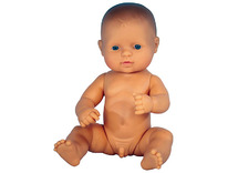 Poppen - babypop - Miniland Baby Doll - zonder haar - 32 cm - jongen - europees - per stuk