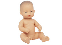 Poppen - babypop - Miniland Baby Doll - zonder haar - 32 cm - jongen - aziatisch - per stuk