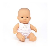 Poppen - babypop - Miniland Baby Doll - zonder haar - 21 cm - meisje - aziatisch - per stuk