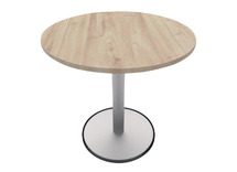 Tafel - Centrale Voet - Rond - 52 cm - onderstel ral 1018 (geel) - blad beuk - per stuk
