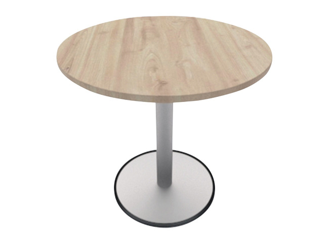 Tafel - Centrale Voet - Rond - 52 Cm - Onderstel Ral 9005 (zwart) - Blad Beuk - Per Stuk