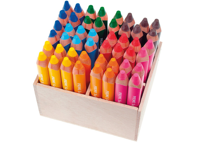 Potloden - Kleurpotloden - Edu³ Prime Super Jumbo - Driehoekig - Dik - Doos - Set Van 48 Assorti
