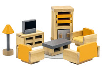 Poppenhuis - poppenhuismeubel - eigentijds - woonkamer
