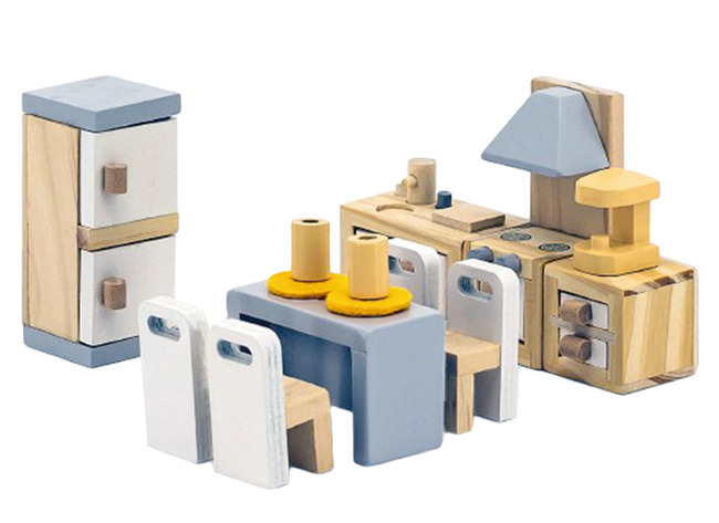 Poppenhuis - Poppenhuismeubel - Eigentijds - Keuken- En Eetkamer