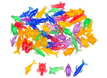 Ontdektafel - lichttafel - accessoires - transparante oceaandieren - set van 72