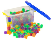 Constructie - kunststof - linking honeycubes - transparant - klasset - set van 300