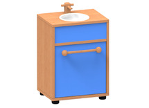 Speelmeubel, Trendy, Aanrecht - frame beuk - deurtjes blauw - per stuk
