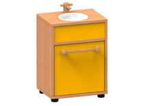 Speelmeubel, Trendy, Aanrecht - frame beuk - deurtjes oranje - per stuk