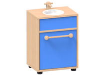Speelmeubel, Trendy, Aanrecht - frame esdoorn - deurtjes blauw - per stuk