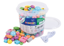 Kralen - Hout - Emmer Xl Kralen 150 St - pastel kleuren - per stuk