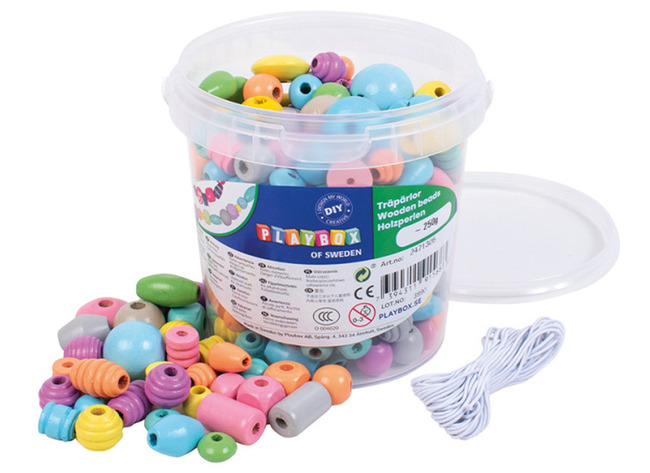 Kralen - Hout - Emmer Xl Kralen 150 St - Pastel Kleuren - Per Stuk