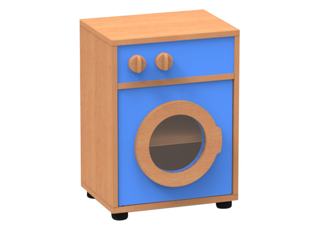 Speelmeubel, Trendy, Wasmachine - Frame Beuk - Deurtjes Blauw - Per Stuk