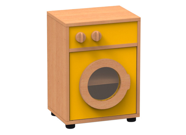 Speelmeubel, Trendy, Wasmachine - Frame Beuk - Deurtjes Oranje - Per Stuk