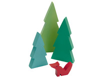 Treinsporen - Hout - Tender Leaf - bergtrein - bomen - Set van 4
