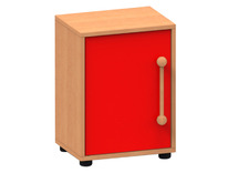 Speelmeubel, Trendy, Koelkast - frame beuk - deurtjes rood - per stuk