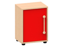 Speelmeubel, Trendy, Koelkast - frame esdoorn - deurtjes rood - per stuk