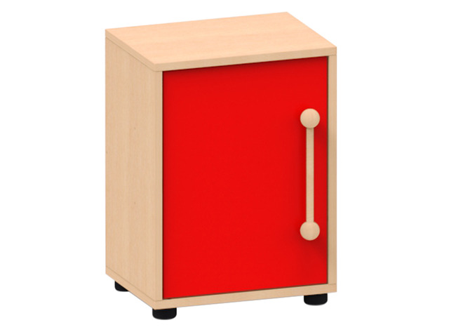 Speelmeubel, Trendy, Koelkast - Frame Esdoorn - Deurtjes Rood - Per Stuk