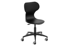 Stoel - Mira - Stervoet Op Wielen - zithoogte 40/51 cm - kuip zwart - per stuk