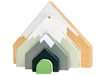 Treinsporen - Hout - Tender Leaf - bergtrein - bergpas - set van 5