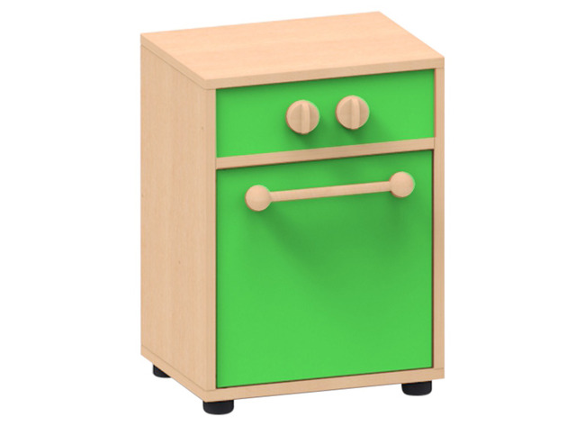 Speelmeubel, Trendy, Vaatwasser - Frame Esdoorn - Deurtjes Groen - Per Stuk