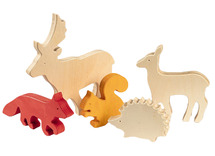 Speelgoedfiguren - bosdieren - Dusyma - hout - set van 5