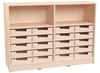Naturo - M kast b121 cm, 20 lage kisten, met plint
